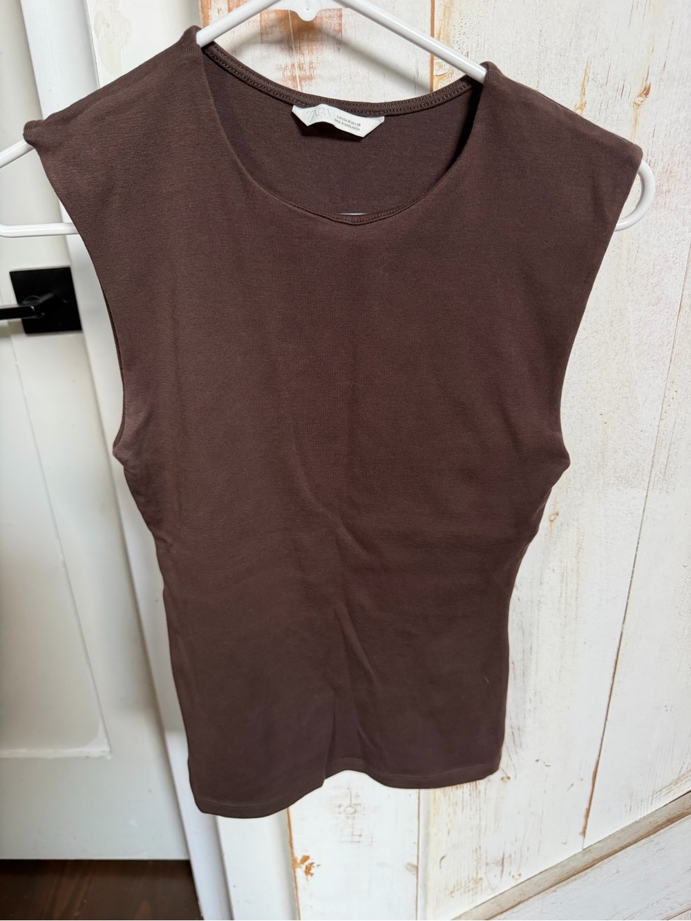 Zara Brown Sleeveless Tank Top